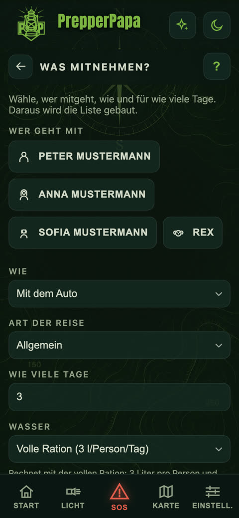 Was mitnehmen? (Packliste)