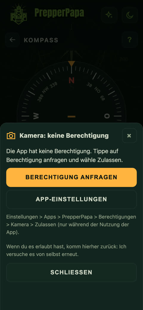 Wenn eine Berechtigung fehlt