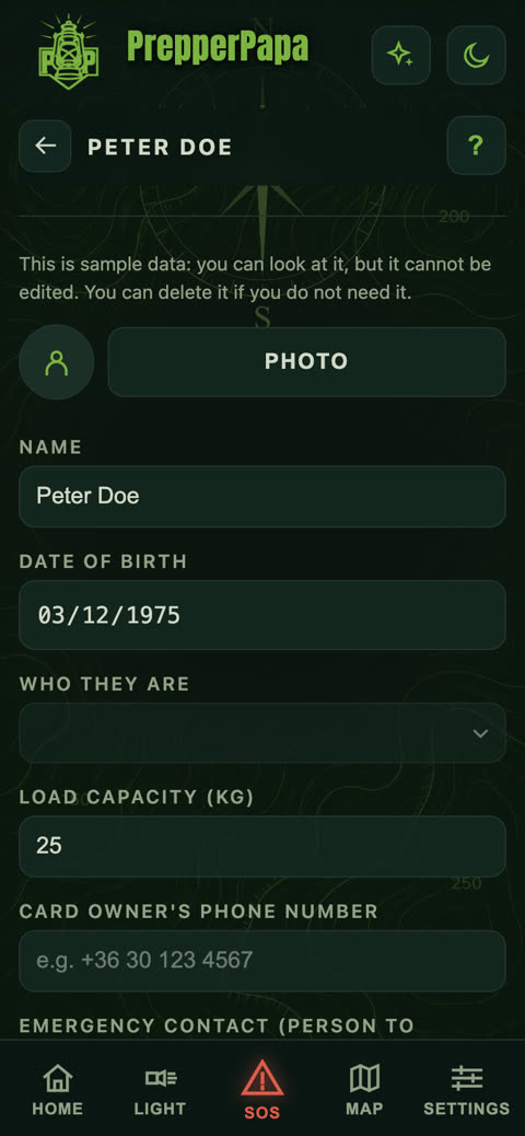 Family member profile