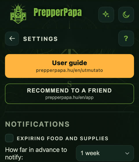 Settings