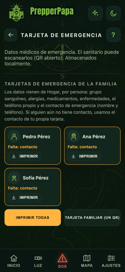 Tarjeta de emergencia