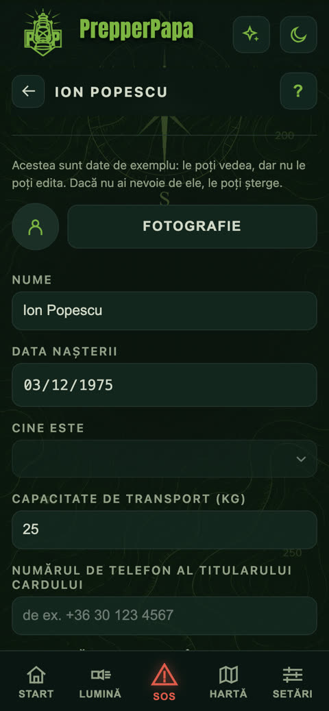 Fișa membrului de familie