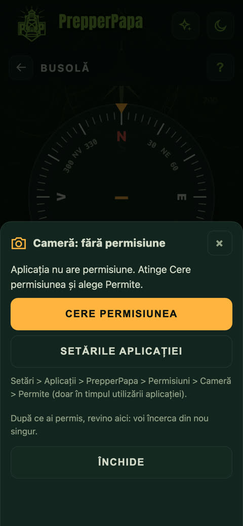 Dacă lipsește o permisiune