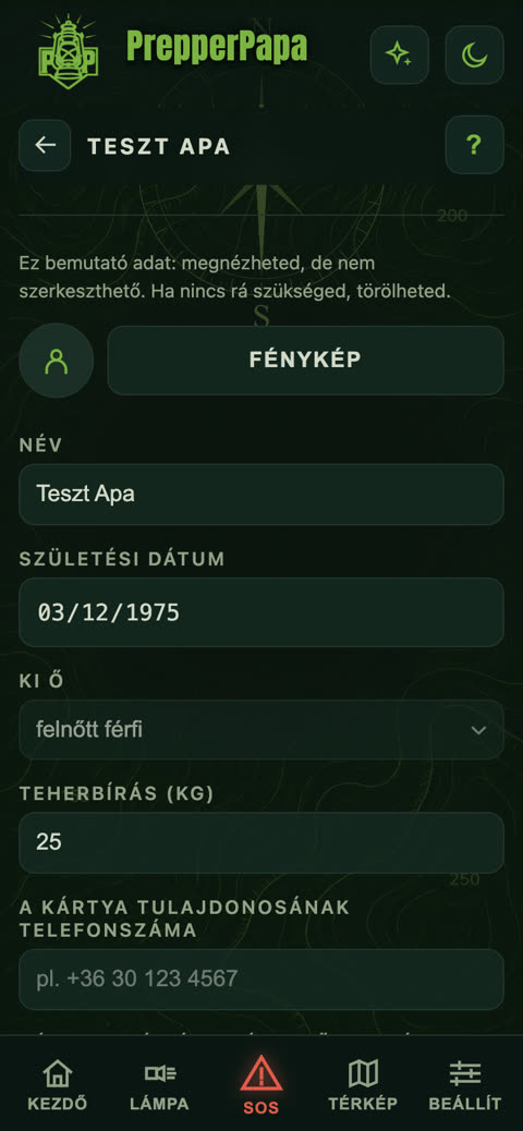 Családtag adatlapja